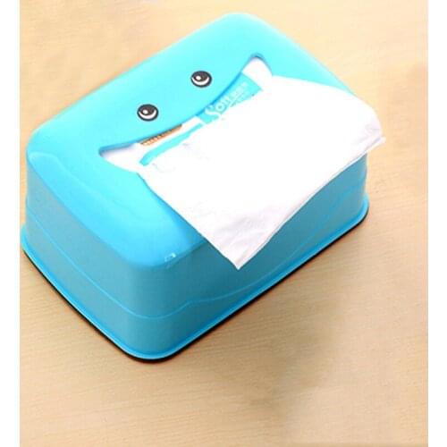 Tissue boxes Car paper towel box creative simple plastic paper box household fashion paper box cartoon square smile lovely