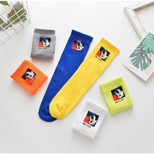 Disney children cartoon socks Mickey pattern baby socks cotton kids girl knee high warm child sock long tube socks pile sock