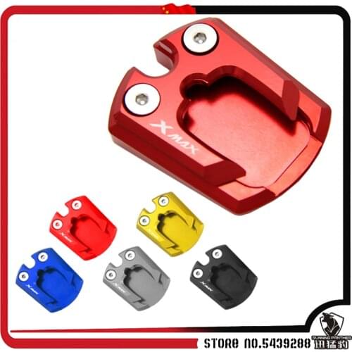 For Yamaha Xmax X MAX X-MAX 300 2017 2018 With Logo XMAX Side Stand Enlarger Pad For Yamaha Foot Kickstand Extension Plate