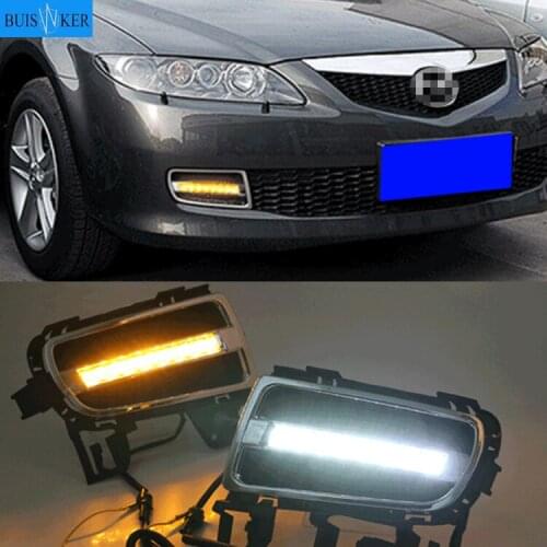 2pcs For Mazda 6 Mazda6 2006 2007 2008 2009 LED DRL Daytime Running Light Daylight Waterproof Turn Signal lamp