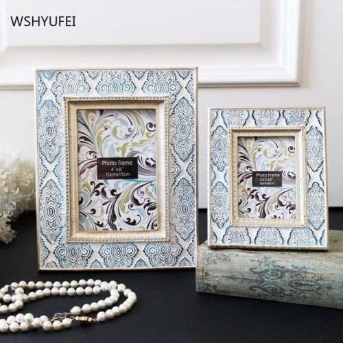 WSHYUFEI 3/6 inch resin photo frame Desktop decoration Cute picture album frame Vintage frame wall art Home office supplies