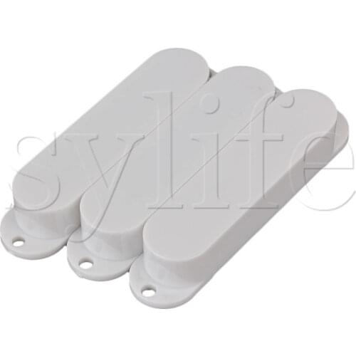 3pcs Guitar Parts White Plastic Smooth Closed Shell Single Coil Pickup Covers