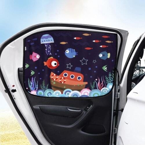 Magnetic UV Protect Car Side Sunshade Cartoon Curtain Window Sun Curtain For Baby Curtains Cars Rear Side Car For Baby Kids Cute