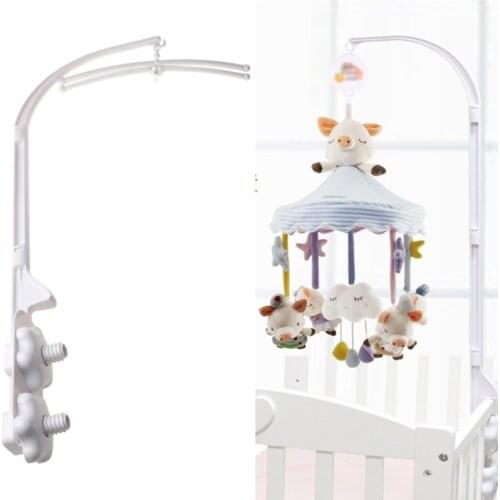 White Baby Crib Holder DIY Hanging Crib Mobile Bed Bell Toy Holder Arm Bracket