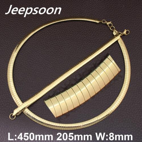 8mm Stainless Steel Fashion Jewelry High Quality Gold&Silver Color Collars Necklace & Bracelet Set For Women And Girls SBJGAABI