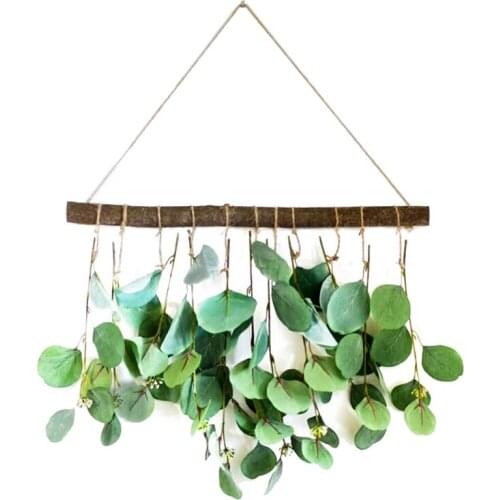 Artificial Eucalyptus Wall Hanging Eucalyptus Plants with Wooden Stick,Farmhouse Boho Bedroom,Wedding Decorations