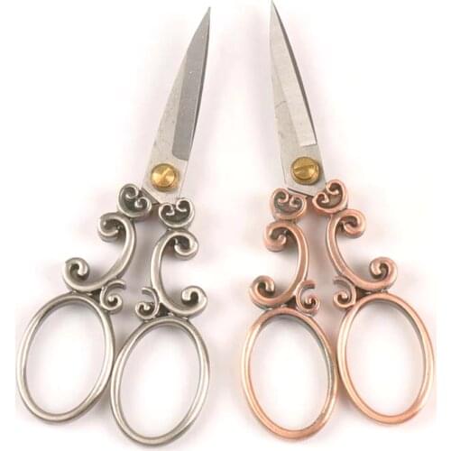 NERRECEAB Tailor Scissors Cross Stitch European Retro Embroidery Scissors Craft Gold Sewing Handicraft c2617