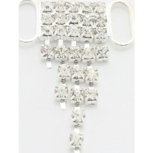 Nidalee New Arrival Crystal Rhinestone Connectors Bikini For Swimming Wear Shoe Decorative Buckle Invitation 10pcs