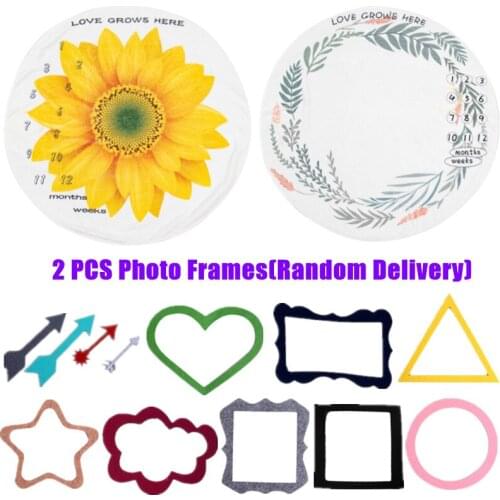 Baby Milestone Blanket Soft Flannel Sunflower Round Rug Blanket Baby Monthly Growth Background Cloth Newborn Photography Props
