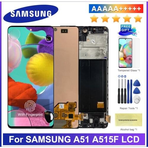 6.5'' Original Replacement Part for samsung Galaxy A51 A515 A515F A515F/DS,A515FD LCD Display with frame Digitizer Assembly