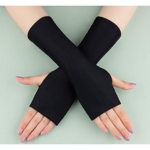 Fashion Ladies Summer Cotton Gloves Solid Color Print Dot Breathable Non-slip Sunshade UV Touch Screen Driving Gloves for Women