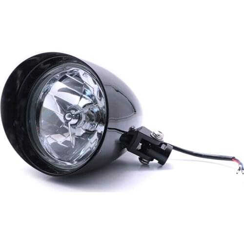 Custom 12v Bullet Headlight Head Light Motorcycle Black For Harley Honda Yamaha Cafe Racer Old School Touring