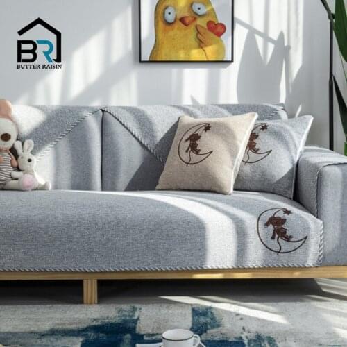 Cotton Linen Sofa Cushion Four Seasons Universal Sofa Covers For Living Room Modern Non-slip Couch Decor Sofa Cover Home Mat 1pc