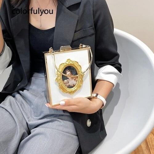 Luxury Designer Handbag Women Vintage Shoulder Bag Oil Painting Girl Printing PU Leather Purses Baroque Small Crossbody Bag