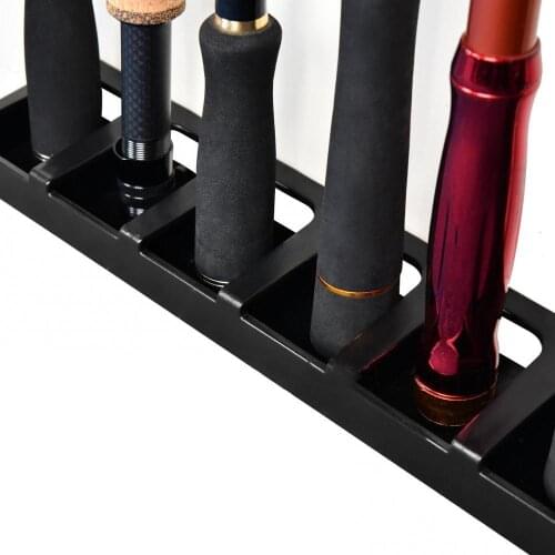 S Size Fishing Rod Display Rack Wall Mounted ABS 6 Rods Fishing Pole Display Fixed Rack Storage Holder