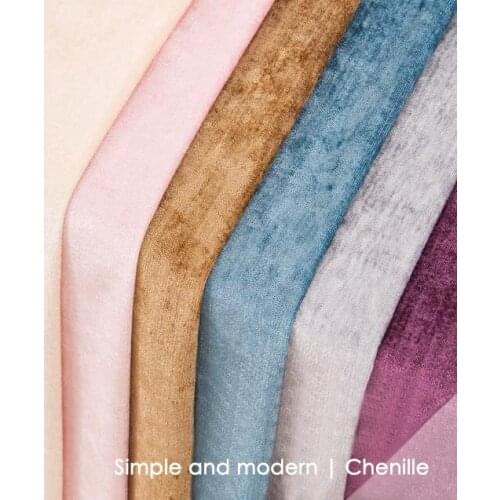 Solid color grey curtains chenille fabric luxury curtains for living room window panel 80% blackout curtain drapes