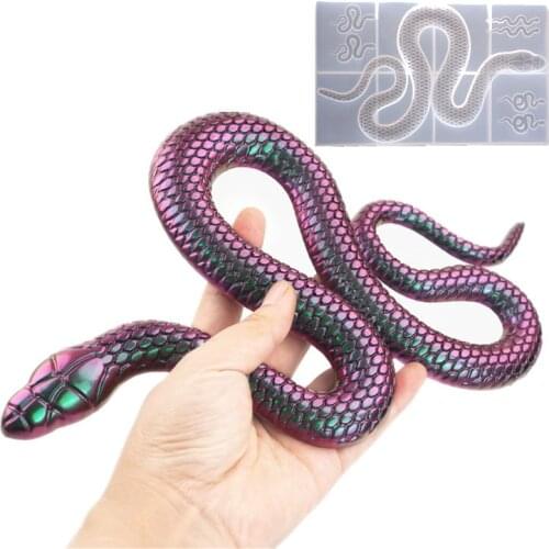 DIY Crystal Epoxy Resin Mold Snake Shape Snake Earrings Silicone Earrings Mold Keychain Mirror Silicone Mold