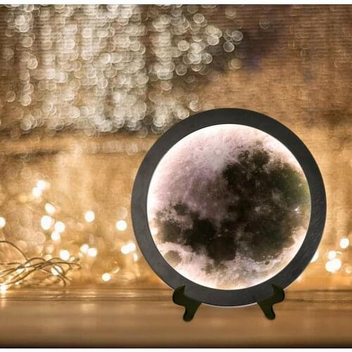 LED Mirror Moon Lamp Magic Mirror Wall USB Charging Decoration Makeup Lamps Hanging Mirror Wall Light Creative Gift Home Decor
