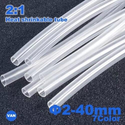 1meter 2:1 7 Colors 2mm-200mmHeat Shrink Heatshrink Tubing Tube Wire Dropshipping