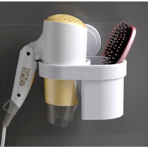 Ecoco Multifunction Hair Dryer Rack,Punch-free Installation Blower Rack,Waterproof Storage Rack,Storage Shelf Fits Rough Surface