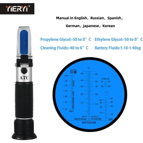 Yieryi Hand Held Tester Tool 4 In 1 Engine Fluid Glycol Antifreeze Freezing Point Car Battery Refractometer Antifreeze Tester
