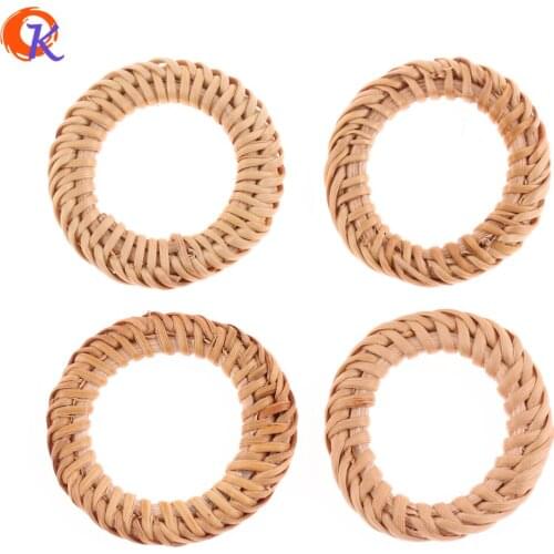 Cordial Design 20Pcs/Bag 40mm Jewelry Findings/Hand Made/Embellishment/Hollow Ring Shape/Bamboo Rattan/Earring Accessories