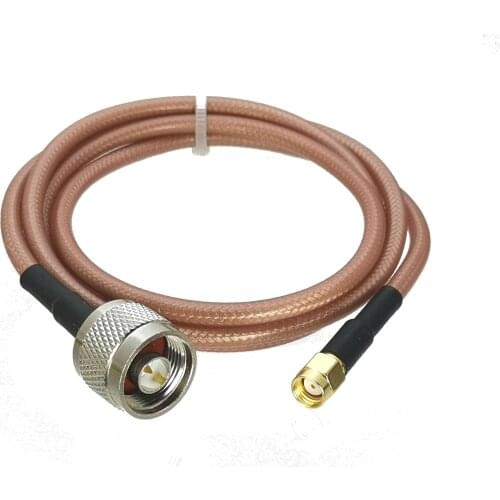 1Pcs RG142 N Male Plug to RP-SMA Male Jack Connector Straight RF Jumper pigtail Cable 6inch~10M