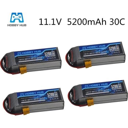 2/3/4PCS 11.1V 3S 5200mAh 30C Lipo Battery pack 11.1v 5200mah for RC Drone Helicopter Boats rc helicopter quadcopte battey