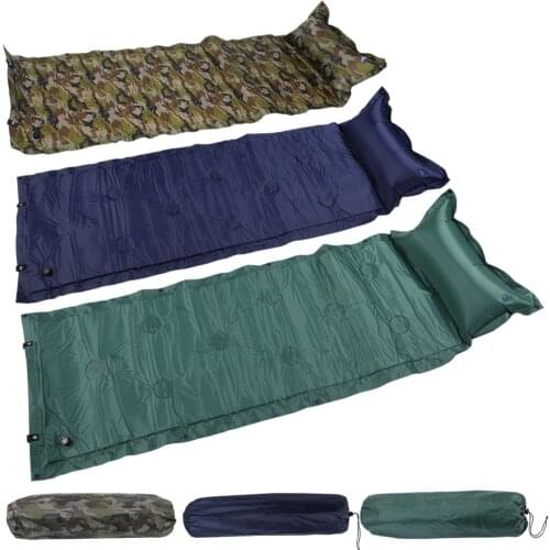 2020 Self Inflating Camping Roll Mat Sleeping Bed Inflatable Pillow Air Mattress Bag Camping Pad Picnic Beach Mat Sand Mat Z25