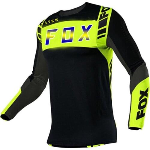 2021 Motorcycle Mountain Bike Team Downhill Jersey Fox Offroad Bicycle Locomotive T-shirt Cross Country Mountain Bike