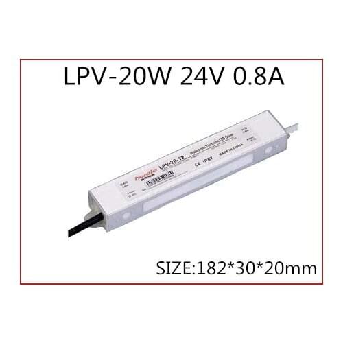 20W 24V 0.8A LED constant voltage waterproof switching power supply IP67 Free Shipping LPV-20-24