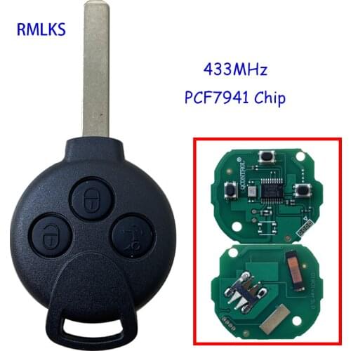 3 Buttons Car 433MHz PCF7941 Chip Remote Key Fit for Mercedes For Benz Smart Smart Fortwo 451 2007 2008 2009 2010 2011 2012 2013