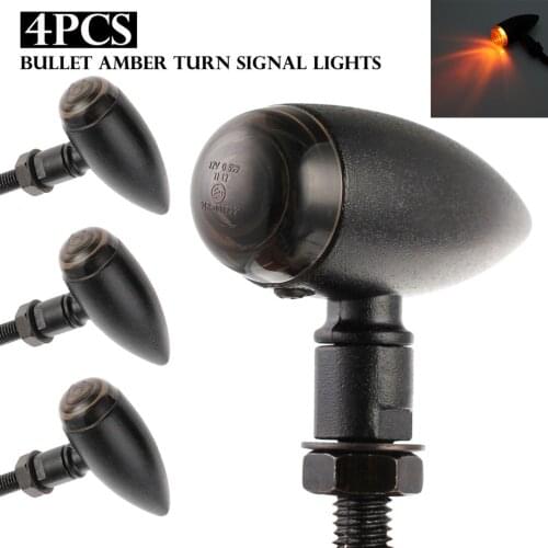 4pcs Motorcycle Indicator Turn Signal Lights Bulb For Harley Chopper Bobber
