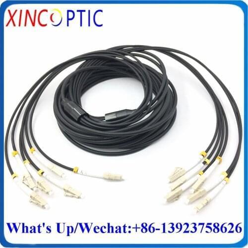 50M,6Core MM OM3-300 50Mts 6F ST/FC/SCLC-LCUPC Fiber Optic LSZH/TPU 4.5mm 6F Multimode Black Armored Patch Cord Cable Connector