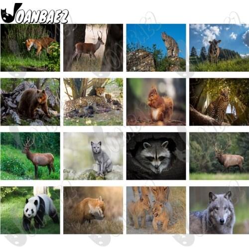 Panda Elk 5D Diy Diamond Painting Leopard On The Grassland Round Diamond Art Inlaid Home Room Wall Decoration Accessories