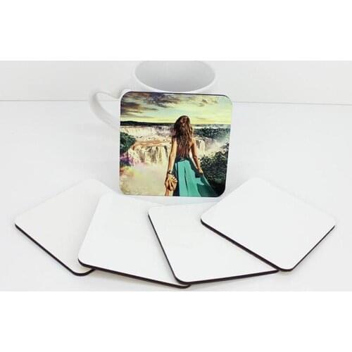 9*9cm Sublimation Coaster Wooden Blank Table Mats MDF Heat Insulation Thermal Transfer Cup Pads DIY Coaster #146