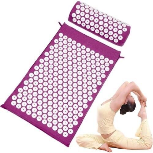 Acupressure Mat Head Neck Back Foot Massage Cushion Pillow Yoga Spike Mat Anti-stress Acupuncture pad Needle Massager