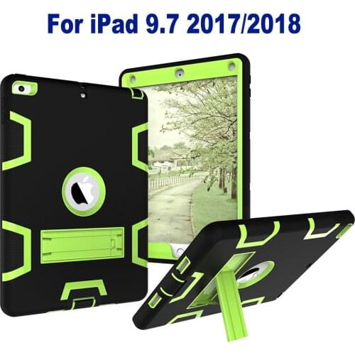 Stand TPU Case For iPad 9.7 2017/2018 Cover Heavy Duty Hybrid Silicon Rugged Armor Shockproof Hard Case Cover For Apple iPad9.7