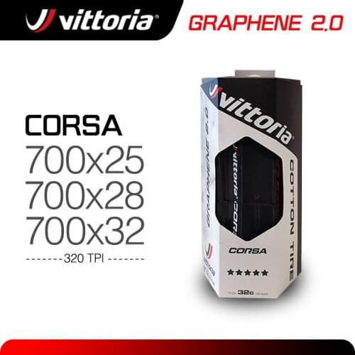 Vittoria Road Tire Corsa Tubuless Tire 700×28C Graphene 2.0 Black Skin Folded Tires 320 TPI Suitable For Road Bicycle 700C