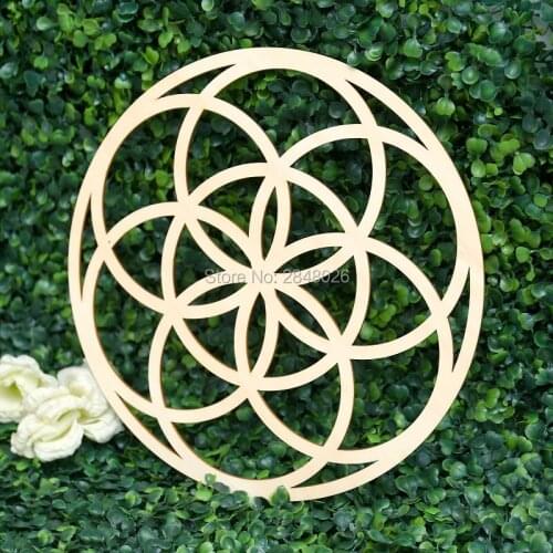 Wooden Laser Cut Seed of Life Wood Sign,Rustic Birthday Gift,wall decor,wedding decor,new home gift