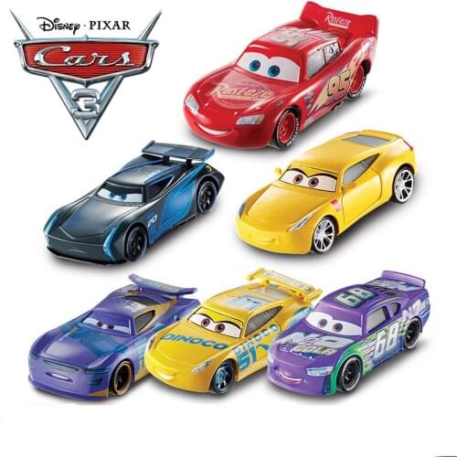 Disney Pixar Cars 3 Lightning McQueen Mack Jackson Storm The King 1:55 Diecast Model CarsToys Kids Birthday Christmas Gifts