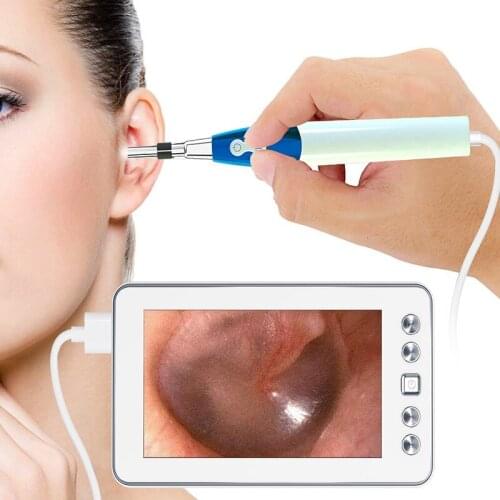 3.9mm Lens 6 LED Digital Ear Care Endoscope 4.3 inch LCD Display Endoscope Camera IP67 Visual Ear Cleaning Spoon HD Otoscope