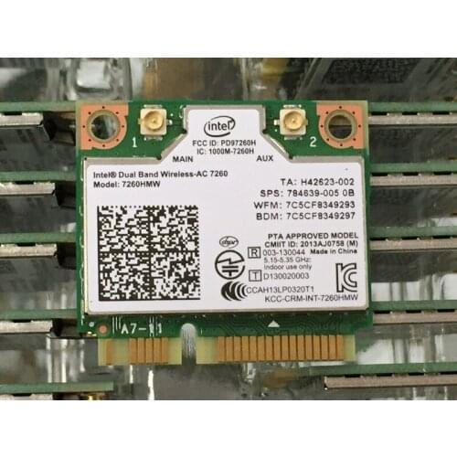 Intel Dual Band Wireless-AC 7260 7260AC 7260HMW 867Mbps wifi+bluetooth 4.0 Mini PCI-E wireless card for HP SPS 784639-005