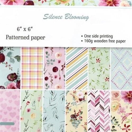 YPP CRAFT 12pcs Silence Blooming Scrapbooking Pads Paper Origami Art Background Paper Card Making DIY Scrapbook Paper Craft