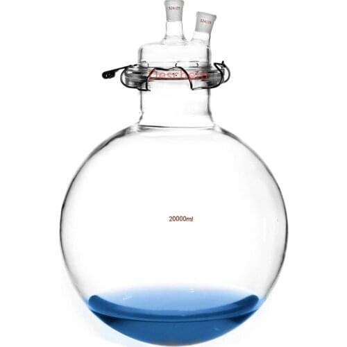 20000ml 24/29 Glass Reactor Two Necks 20L Lab Reaction Flask Vessel With 2-Neck Lid & Clamp