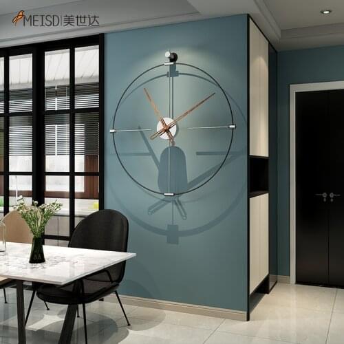 MEISD Detachable Wall Clock Large Metal Wrought Iron Watch Self Adhesive Quartz Silent Horloge Russian Warehouse Stocks Free Tax