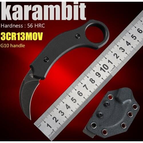 Camping outdoor utility tactical fixed blade knife edc tools csgo karambit knife G10 handle