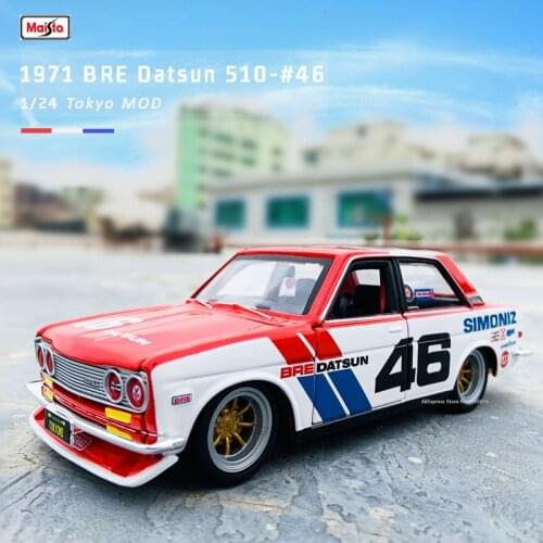 Maisto 1:24 Tokyo MOD Nissan 1971 DATSUN 510 #46 alloy car model handicraft decoration collection toy tool gift die-casting