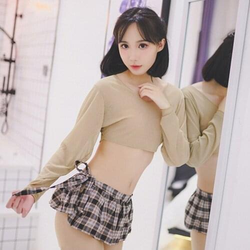 New Kawaii Japanese Style Sexy Lingerie Set for Women High Elastic Hot Erotic Underwear Sexy Mini Short Skirt For Christmas Gift