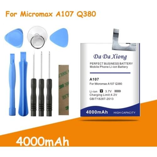 Newly Upgraded High Quality 4000mAh Micromax A107 Battery for micromax A107 Q380 Mobile Phone Chargers